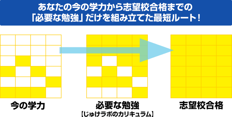 あなたの学力に合わせて効率的に学習できる受験対策カリキュラム